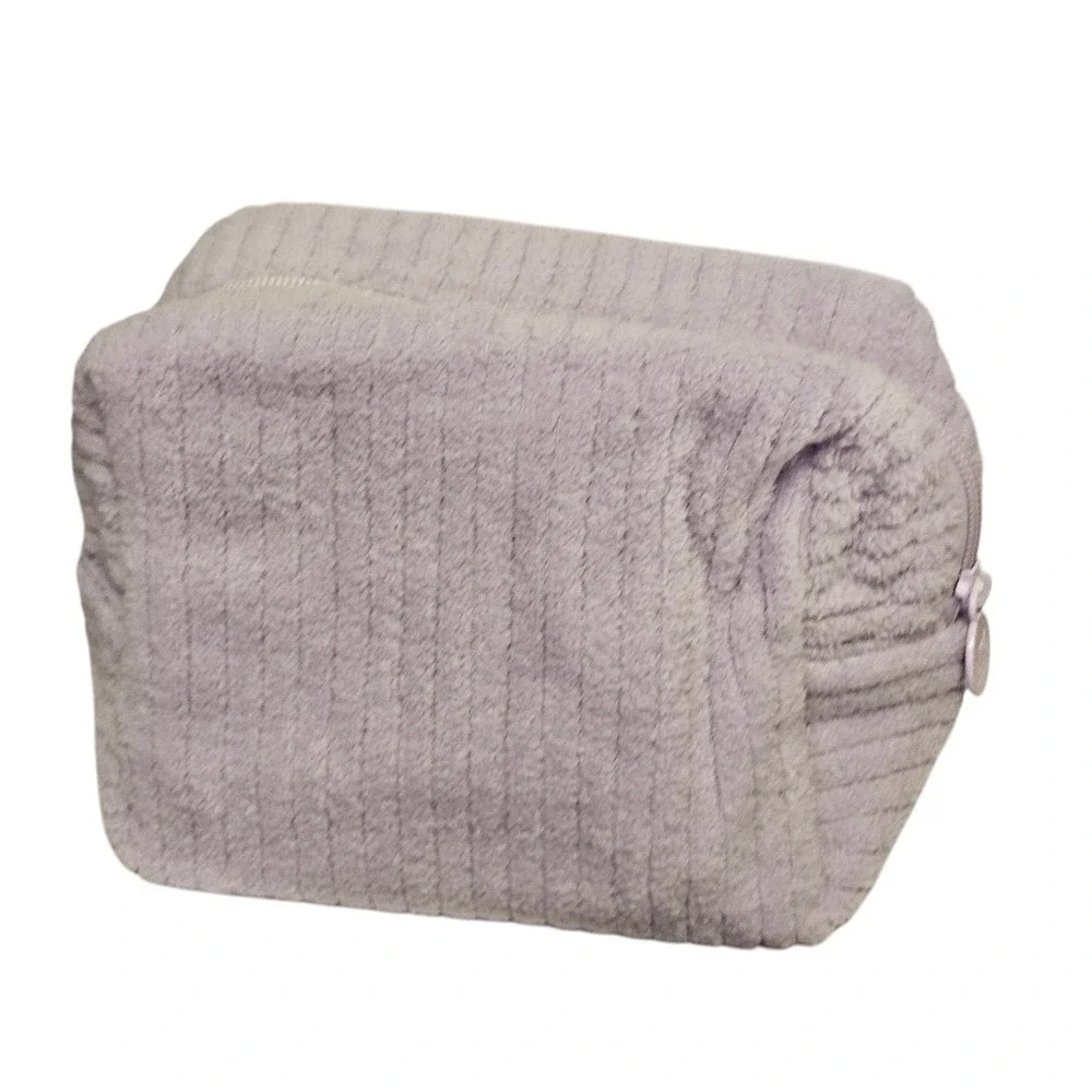 Cult Beauty Lilac Towelling Bag Fuzzy Fluffy Makeup Case Lavender Purple Case
